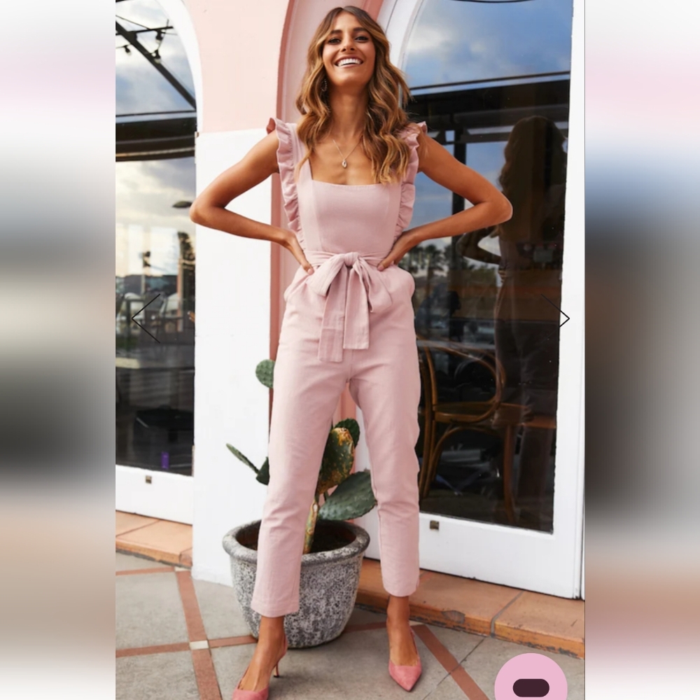 Hello Molly My Kind Of Night Jumpsuit Blush